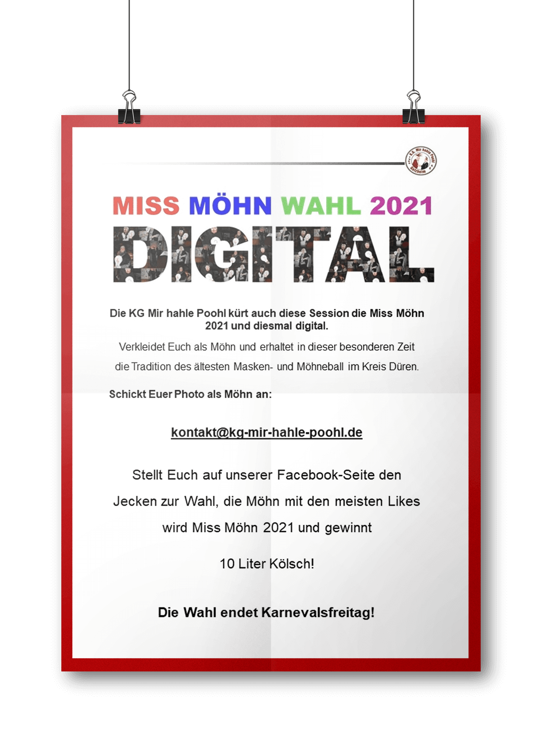 Miss Möhn Wahl 2021 - KG Mir hahle Poohl Golzheim 1905 e.V.