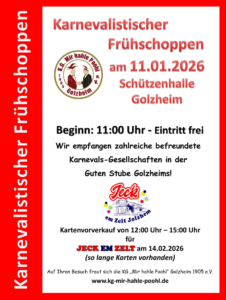 Karnevalistischer Frühschoppen - KG "Mir hahle Poohl" Golzheim 1905 e.V.