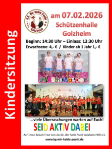 Kindersitzung - KG "Mir hahle Poohl" Golzheim 1905 e.V.