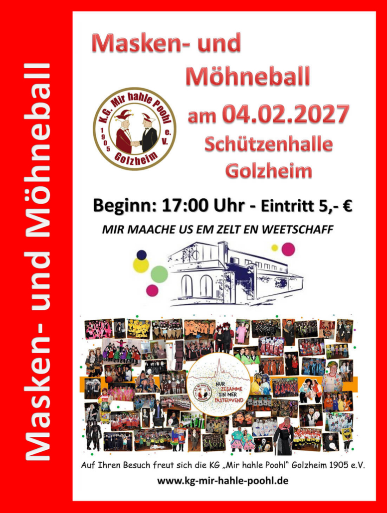 Masken- und Möhneball - KG "Mir hahle Poohl" Golzheim 1905 e.V.